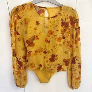Yellow Floral Bodysuit